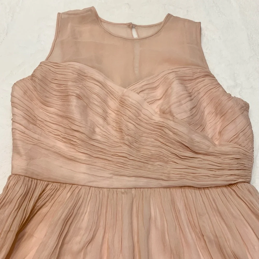 J. Crew Blush Pink Sleeveless Chiffon Midi Dress